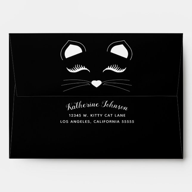 Black and White Cat Envelopes (Back (Top Flap))