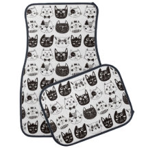 Black and White Cat Faces Monogram