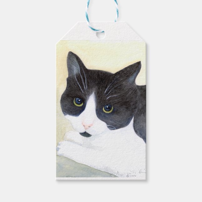 Black and White Cat Gift Tags (Front)