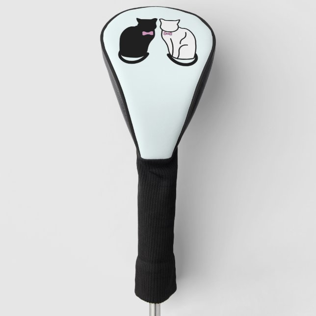 Black and White Cat Golf Head Cover (Front)