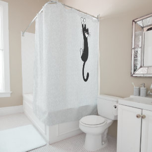 Black and White Cat Hanging On   Funny Tuxedo Cat