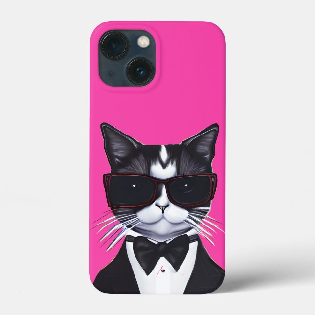 Black and White Cat in a Tuxedo and Bow Tie Case-Mate iPhone Case (Back)