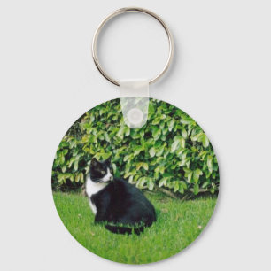 Black and White Cat Keychain
