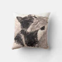 Black and White Cat Kikko SF Pencil Drawing