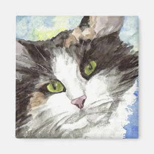 Black and White Cat Magnet