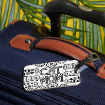 Black and white cat mom with cat paws