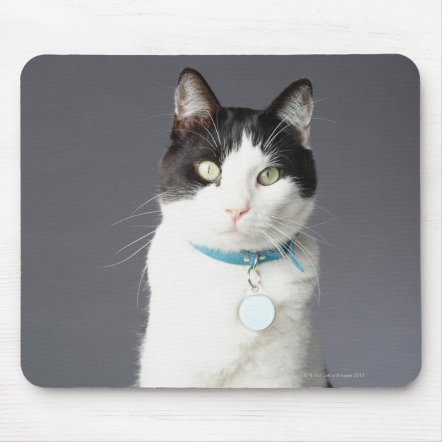 Black and white cat mouse pad (Front)