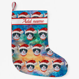 Black And White Cat Pattern Christmas Party Small Christmas Stocking