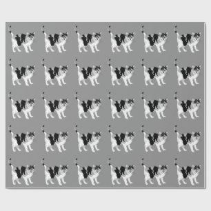 BLACK AND WHITE CAT PATTERN Wrapping Paper