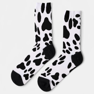 Black and White Cat Paws Print  Socks