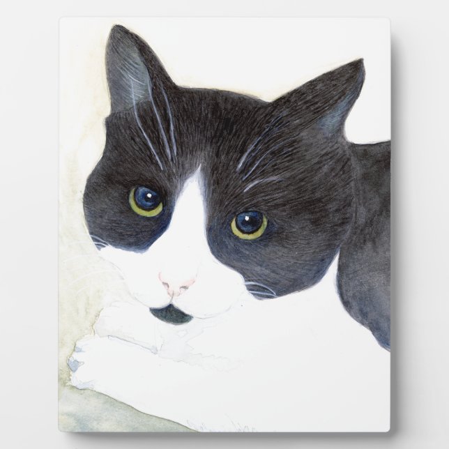 Black and White Cat Plaque (Front)