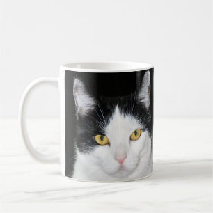 Black and White Cat Portrait Coffee Mug