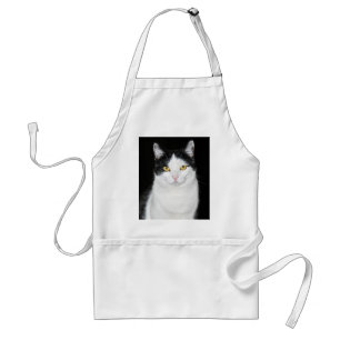 Black and White Cat Portrait Standard Apron