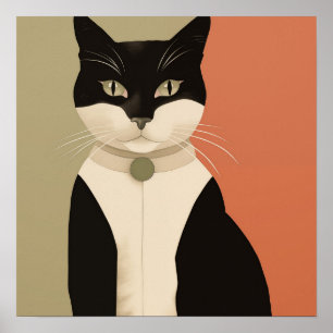 Black and White Cat Poster