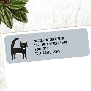 Black and White Cat Return Address