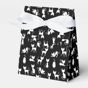 Black and White Cat Silhouette Favor Box