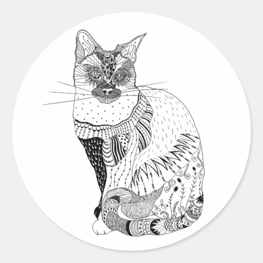 Black and White Cat Stickers