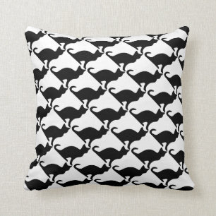 Black and white cat throw pillow   Home decoration