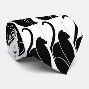 Black and White cat Tie