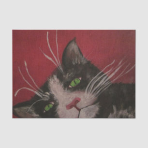 black and white cat tissue paper