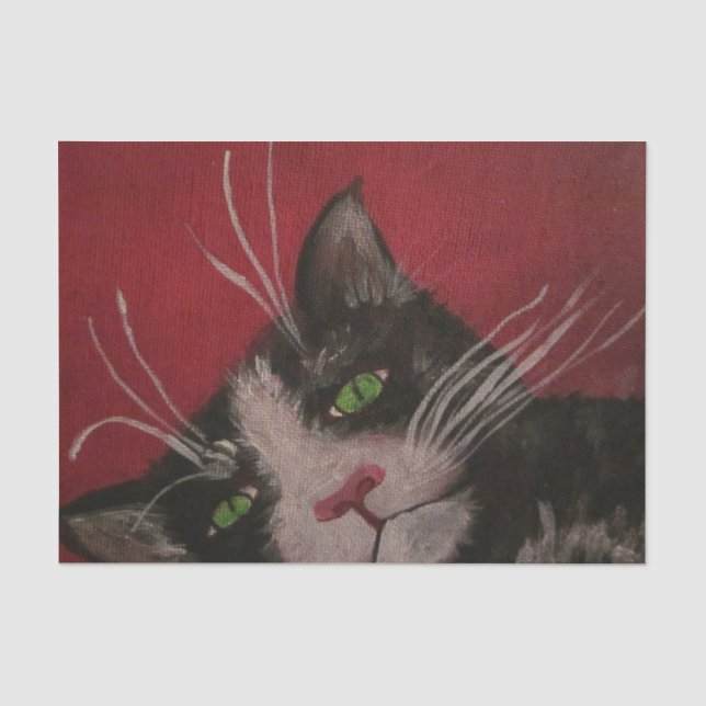 black and white cat tissue paper (Front)