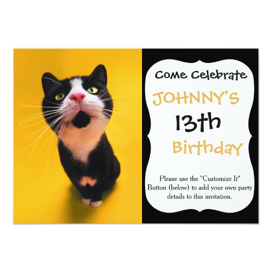 Black and white cat-tuxedo cat-pet kitten-pet cat card