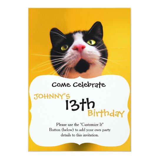 Black and white cat-tuxedo cat-pet kitten-pet cat card