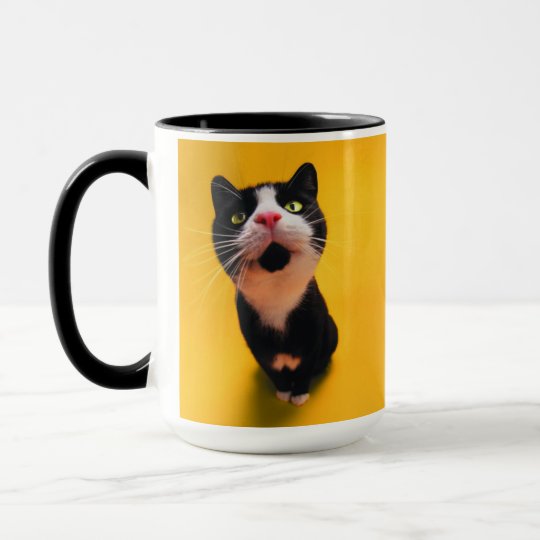 Black and white cat-tuxedo cat-pet kitten-pet cat mug