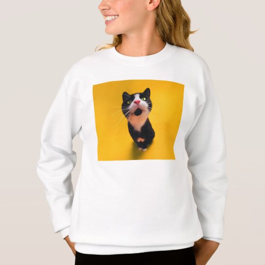 Black and white cat-tuxedo cat-pet kitten-pet cat sweatshirt