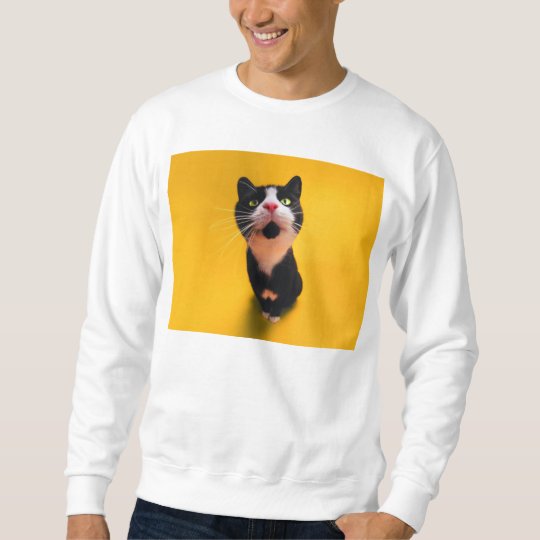 Black and white cat-tuxedo cat-pet kitten-pet cat sweatshirt