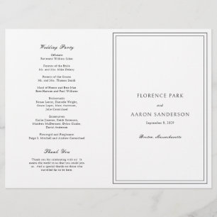 Black and White Catholic Budget Wedding Program