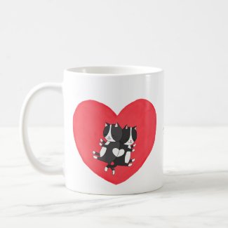 Black and white cats Custom name Cat Lover gift Coffee Mug