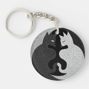 Black and white cats keychain