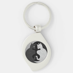 Black and white cats keychain