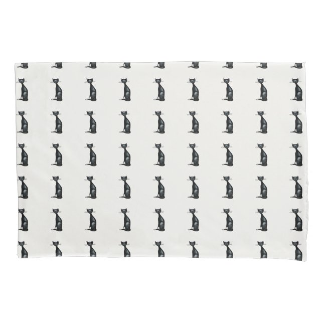 Black and white cats pillowcase (Front)