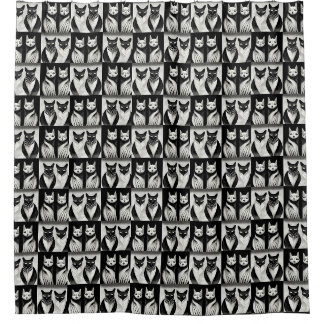 Black and White Cats Shower Curtain