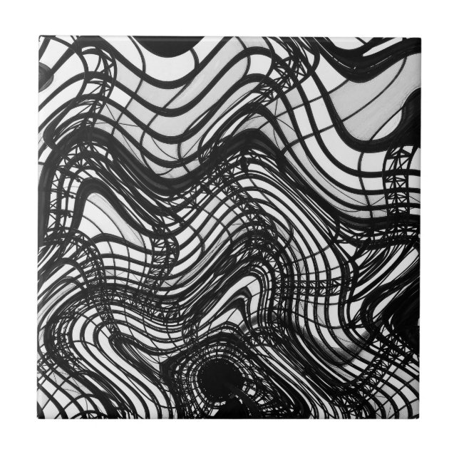 Black And White Ceiling Wavy, 2016 | SVP Images Tile (Front)