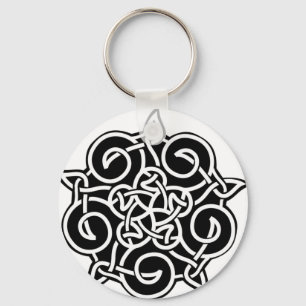 Black And White Celtic Knot Keychain