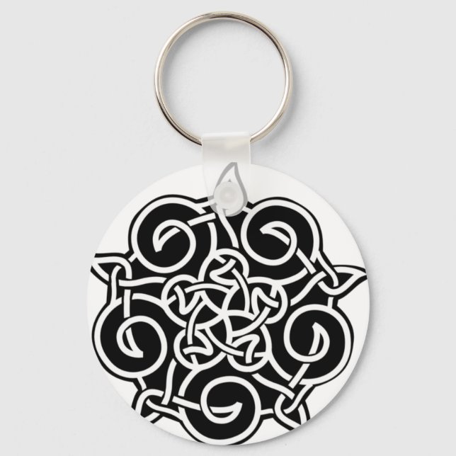Black And White Celtic Knot Keychain (Front)
