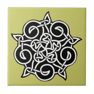 Black And White Celtic Knot Tile