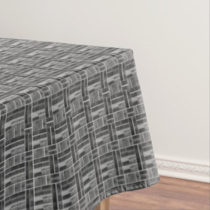 Black and white ceramic tiles look pattern tablecloth