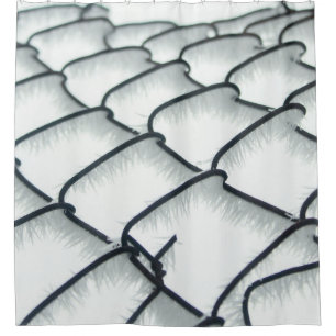 Black and white chain link fence