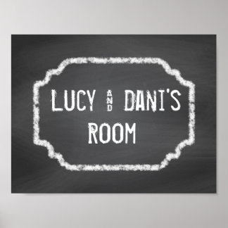 Black and White Chalkboard Roommates Wall Art