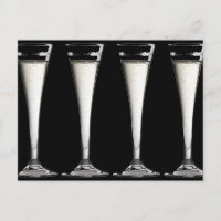 Black and White Champagne Glass Flutes