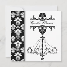 Black and White Chandelier Couple's Shower Invite