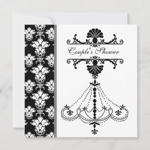 Black and White Chandelier  Couple's Shower Invite