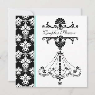 Black and White Chandelier Couple's Shower Invite