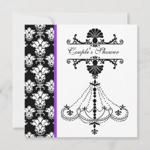Black and White Chandelier  Couple's Shower Invite