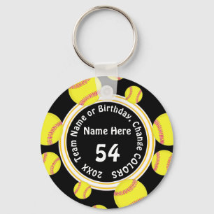Black and White Cheap Gifts for Softball Players Keychain