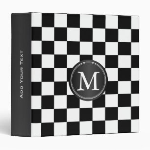 Black and White Check Binder